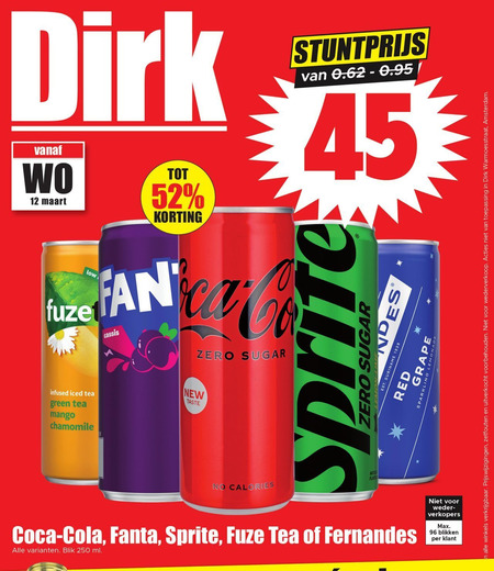 Fuze Tea   ice tea, frisdrank folder aanbieding bij  Dirk - details