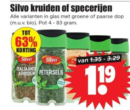 Silvo   kruiden folder aanbieding bij  Dirk - details