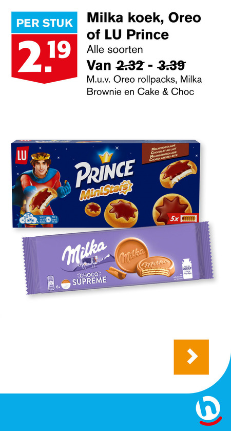 Milka   biscuits folder aanbieding bij  Hoogvliet - details