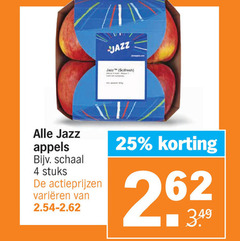  4 25 jazz appels schaal stuks varieeren 
