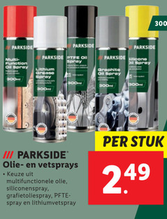  300 parkside oil spray silicone lithium grease graphite 300ml iii olie multifunctionele siliconenspray stuk 