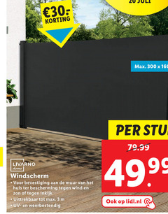  3 160 300 livarno home windscherm bevestiging muur huis bescherming wind zon inkijk uittrekbaar weerbestendig stuk lidl.nl 