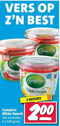  2 10 200 500 vers best tijk milde campina kwark noc trotse vanille bekers 