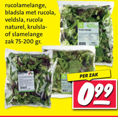  rucolamelange bladsla rucola veldsla naturel krulsla slamelange zak 