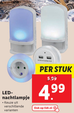  led nachtlampje stuk 5.99 lidl.nl 