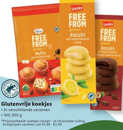  200 free from gluten muffin with chocolate drops sondey biscuits lemon flavoured filling dark hazelnut people nature glutenvrije koekjes citroen chocolade vulling varieeren 1 99 2 