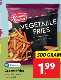  500 harvest basket vegetable fries carrot and for crisp fry diepvries wortel pastinaak 