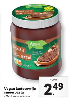  400 vemondo hazelnut cocoa spread ge creamy and lactosevrije smeerpasta 