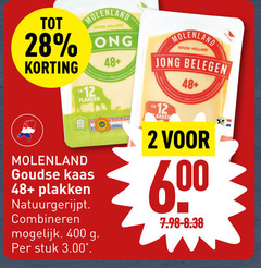  2 12 28 400 600 molenland gouda holland goudse kaas 48 natuurgerijpt combineren stuk holle jong belegen lakken 