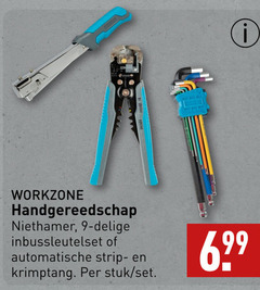  9 workzone handgereedschap niethamer inbussleutelset automatische krimptang stuk 