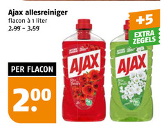  1 200 ajax allesreiniger flacon liter 5 zegels fleurs fete 