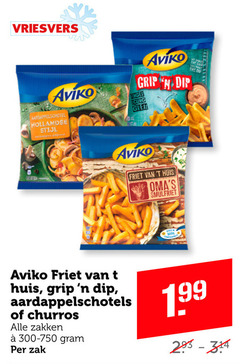  100 vriesvers aviko aardappelschotel hollandse stijl grip dip finger friet huis smulfriet aardappelschotels churros zakken 300-750 zak 