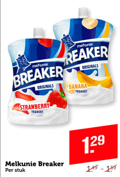  melkunie breaker originals banana strawberry yoghurt stuk 