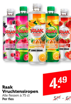  raak vruchtensiroop sirop fruits bosvruchten des zero sugar frambozen multivruchten multifruits aardbeien fraise vruchtensiropen flessen fles 