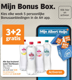  1 2 3 5 40 60 box week bonusaanbiedingen klik activeer albert spa bruisend water literflessen intense flessen varieeren touch lemon sparkling mineral grapefruit finesse activeren 