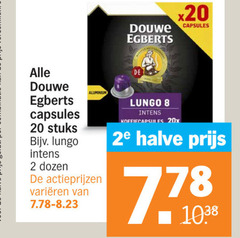  douwe egberts koffiecups 2 7 8 20 capsules stuks lungo dozen aluminium varieeren koffiecapsules 20x 2e halve 