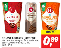  douwe egberts ijskoffie 40 250 less ice macchiato cappuccino break creamy caramel latte houdbare beker ml blik 1 99 