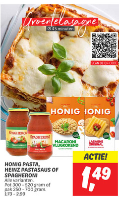  5 20 100 1867 groentelasagne spagheroni scan code honig macaroni vlugkokend tradizionale klaar piccante pasta heinz pastasaus pot pak 1 -2 99 lasagne original favoriet nederland 