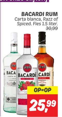  bacardi rum carta blanca razz spiced fles liter 30 99 spirit drink santi 25 