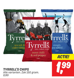  tyrells chips 150 cooked sea salt cider tyrrells crisps sweet chilli red pepper simply salted zak 2 1 99 