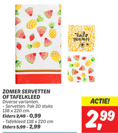  20 hello summer zomer servetten tafelkleed pak stuks cm elders 2 99 5 