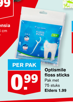  1 2 cm optismile floss picks pak sticks stuks elders 