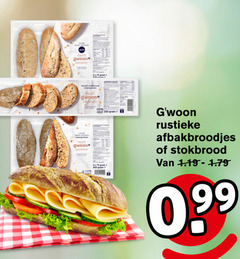  gwoon 00 rustieke afbakbroodjes stokbrood 99 