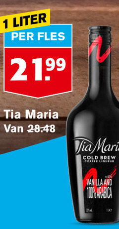  tia maria likeur 1 100 liter fles cold brew coffee liqueur vanilla and arabica 