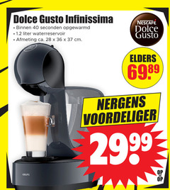  krups dolce gusto apparaten 28 36 40 binnen seconden opgewarmd liter waterreservoir ca. cm nescafe elders 99 