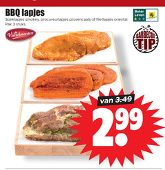  3 bbq lapjes speklapjes smokey procureurlapjes provencaals filetlapjes oriental pak stuks vleeschmeesters beter leven barbecue tip 