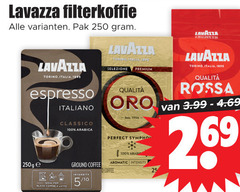  lavazza koffie 25 100 250 filterkoffie pak torino italia espresso italiano classico arabica ground coffee selezione premium qualita sympho aromatic intensity rossa 5 10 