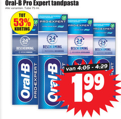  2 24 oral b pro expert tandpasta tube ml uur bescherming intense reiniging tandplak keer dag poetsen professioneel ontworpen klinisch bewezen pro-expert zachte munt frisse professionele gevoeligheid 