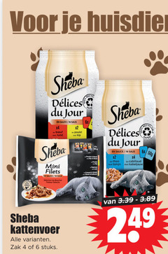  4 6 500 huisdier sheba du jour sauce saus x4 b rund x2 poulet mini filets traiteur selecte canard thon tonijn kabeljauw 6x kattenvoer zak stuks 