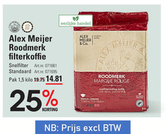  alex meijer koffie 25 excellent quality lex roodmerk filterkoffie snelfilter pak 1 5 kilo eerlijke co. rouge snelfiltermaling mcafee moulu medium gebrand 