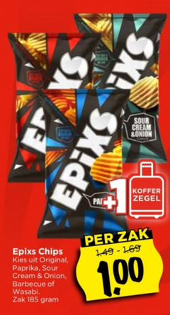  100 sour cream onion koffer zegel chips original paprika barbecue wasabi zak 