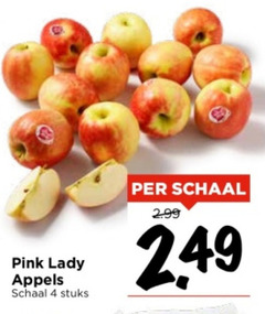  4 pink lady appels schaal stuks 