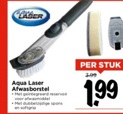  afwasmiddel laser aqua afwasborstel reservoir dubbelzijdige spons softgrip stuk 3.99 