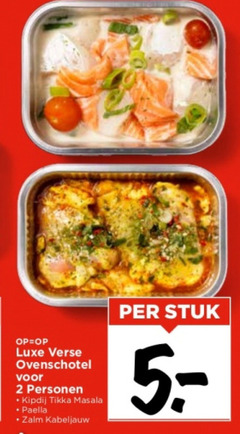  2 luxe verse ovenschotel personen kipdij tikka masala paella zalm kabeljauw stuk 