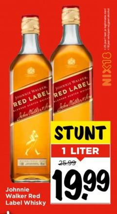  johnnie walker whisky 1 18 25 red label blended john scotch liter nix18 jaar legitimatie alcohol 