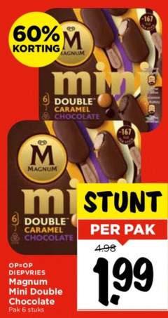  magnum ijslollies 6 60 min double caramel chocolate ht diepvries mini pak stuks 