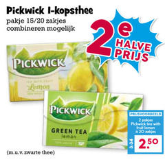  pickwick thee 2 20 kopsthee pakje 15 zakjes combineren halve lemon green tea zwarte with fruit 50 