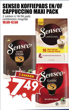  douwe egberts senseo koffiepads 2 16 36 cappuccino maxi pack zakken pads combineren strong nouveau big posities classic coffee naturally good 