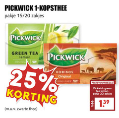  pickwick thee 1 20 25 kopsthee pakje 15 zakjes lemon green tea rooibos original zwarte 