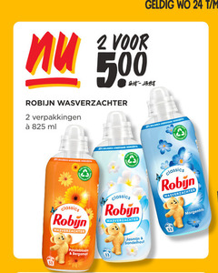  robijn wasverzachter 2 24 500 825 ml biologisch afbreekbare ingredient ingredients classics fles morgenfris passiebloem bergamot jasmijn sandelhout 