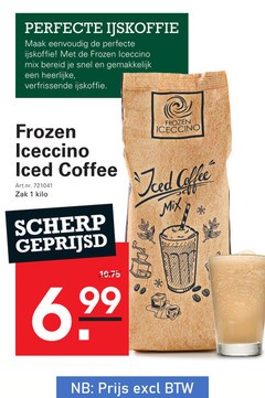  icecinno ijskoffie 1 frozen mix bereid iced coffee zak kilo scherp geprijsd 