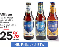  affligem speciaalbieren 4 6 8 25 30 blond 0.0 tray krat belgisch tripel 