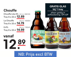  la chouffe speciaalbieren 1 4 8 33 40 330 lite tray 12 glas zelfbediening blonde legere licht blond sans alcohol 