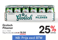  grolsch blikjes bier 4 6 25 33 meesterschap premium pilsner pilsener tray 