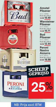  warsteiner amstel bud krat bier 24 25 30 33 100 world trade america king beers pilsener peroni nastro azzurro das familientradition seit superior scherp geprijsd 