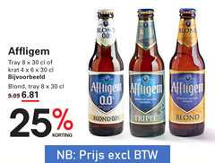  affligem speciaalbieren 4 6 8 25 30 blond 0.0 tray krat belgisch tripel 